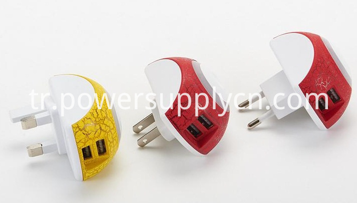Led Gece Lambası Ile 5 v 2 1a Çift Usb Şarj Abd Ab İngiltere Tak Usb Telefon Şarj 5v 2 1a Dual Usb Charger With Led Night Lamp Us Eu Uk Plug Usb Phone Charger